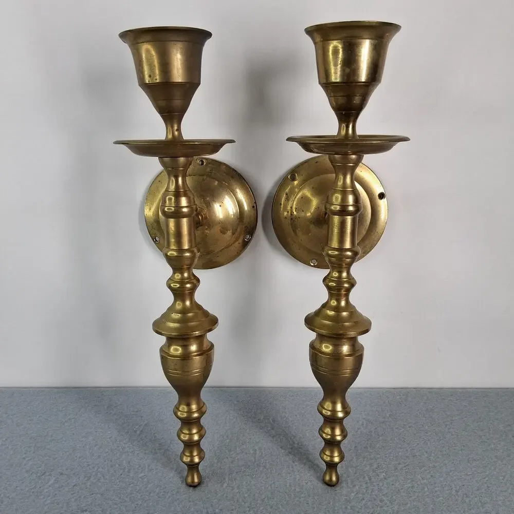 Pair Vintage Brass Plated 11.5